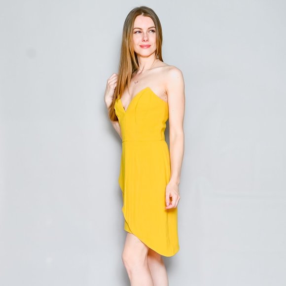 AMANDA UPRICHARD Yellow Strapless Mini Dress - Picture 6 of 8